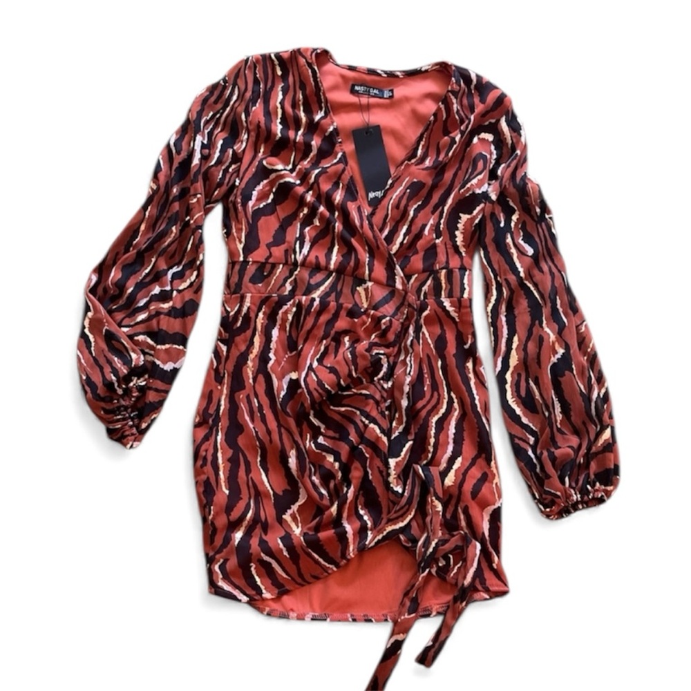 Nasty Gal Animal Print Wrap Dress